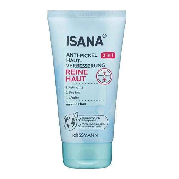 Isana 3-in-1 Facial Cleansing and Exfoliating Product - Vegan, Dermatologically Tested, pH-Balanced Skincare Isana 3-in-1 Facial Cleansing - Vegan & pH-Balanced 3-in-1 face wash, vegan skincare, dermatologically tested skincare, natural exfoliant, salicylic acid face mask, pH-balanced skincare, facial cleansing product, exfoliating product, masking product, skincare routine simplification, cruelty-free skincare, sensitive skin friendly, multi-functional skincare