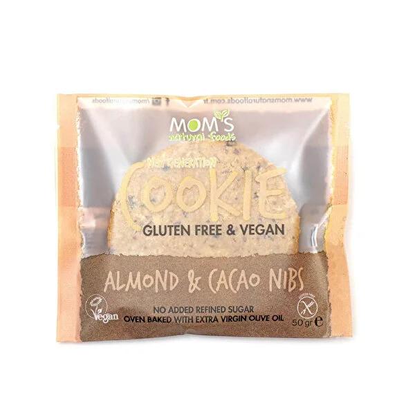 Mom's Gluten-free Cookies - Almond & Cocoa, Vegan, Sugar-Free, 50g Mom's Gluten-free Cookies - Vegan, Sugar-Free gluten-free cookies, vegan cookies, sugar-free cookies, almond cookies, cocoa cookies, gluten-free, vegan, sugar-free, almond, cocoa, healthy snack, dietary restrictions, portable snack, guilt-free treat