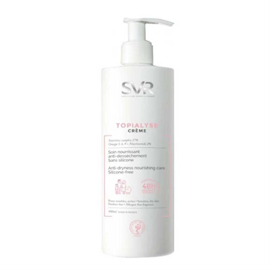 SVR Topialyse Moisturizing Cream - 400ml - Hydrating Cream for Dry Skin Relief, Non-Greasy Moisturizer - Face Cream