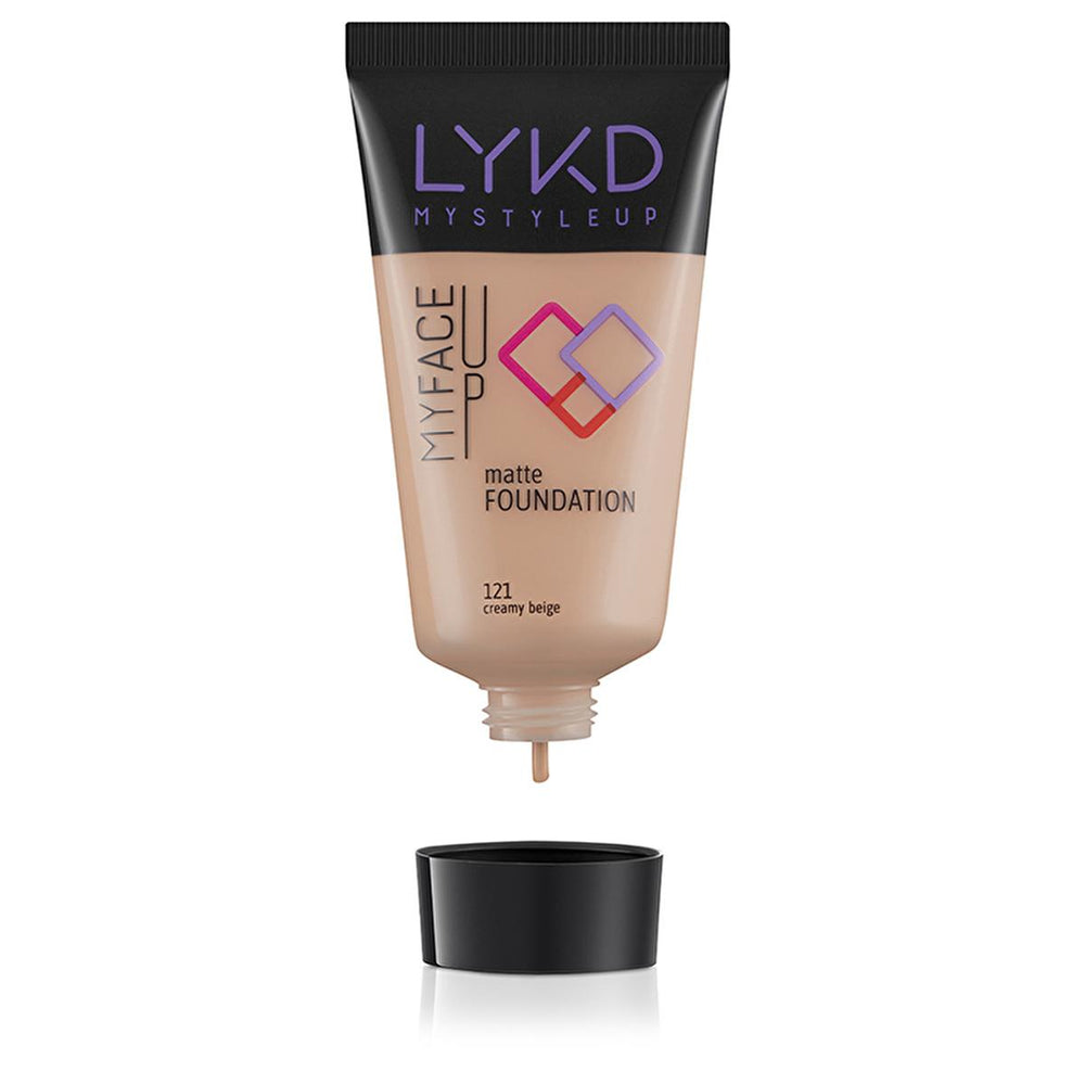 LYKD Matte Foundation 121 Creamy Beige - Long-Lasting, Matte Finish Makeup for Everyday Wear - Foundation