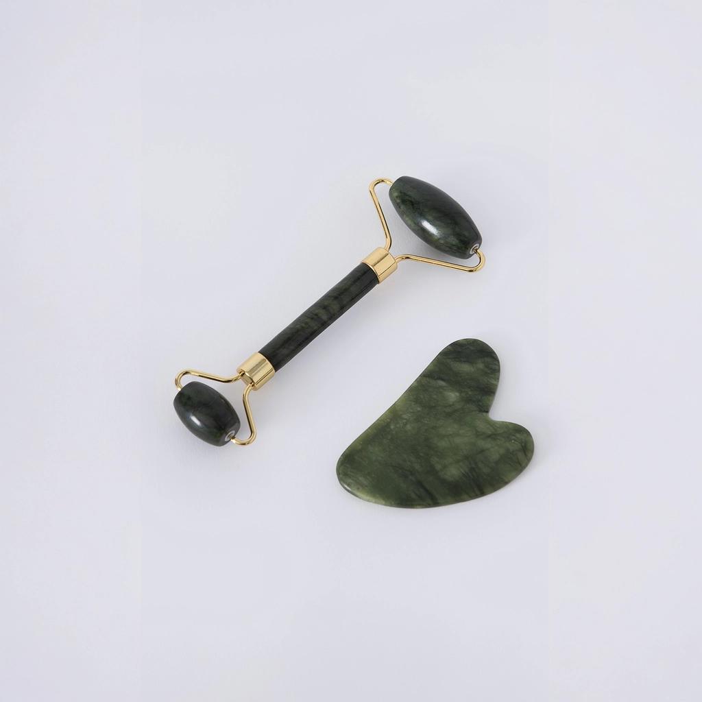 Glow Lift Jade Roller &amp; Gua Sha Massage Set
