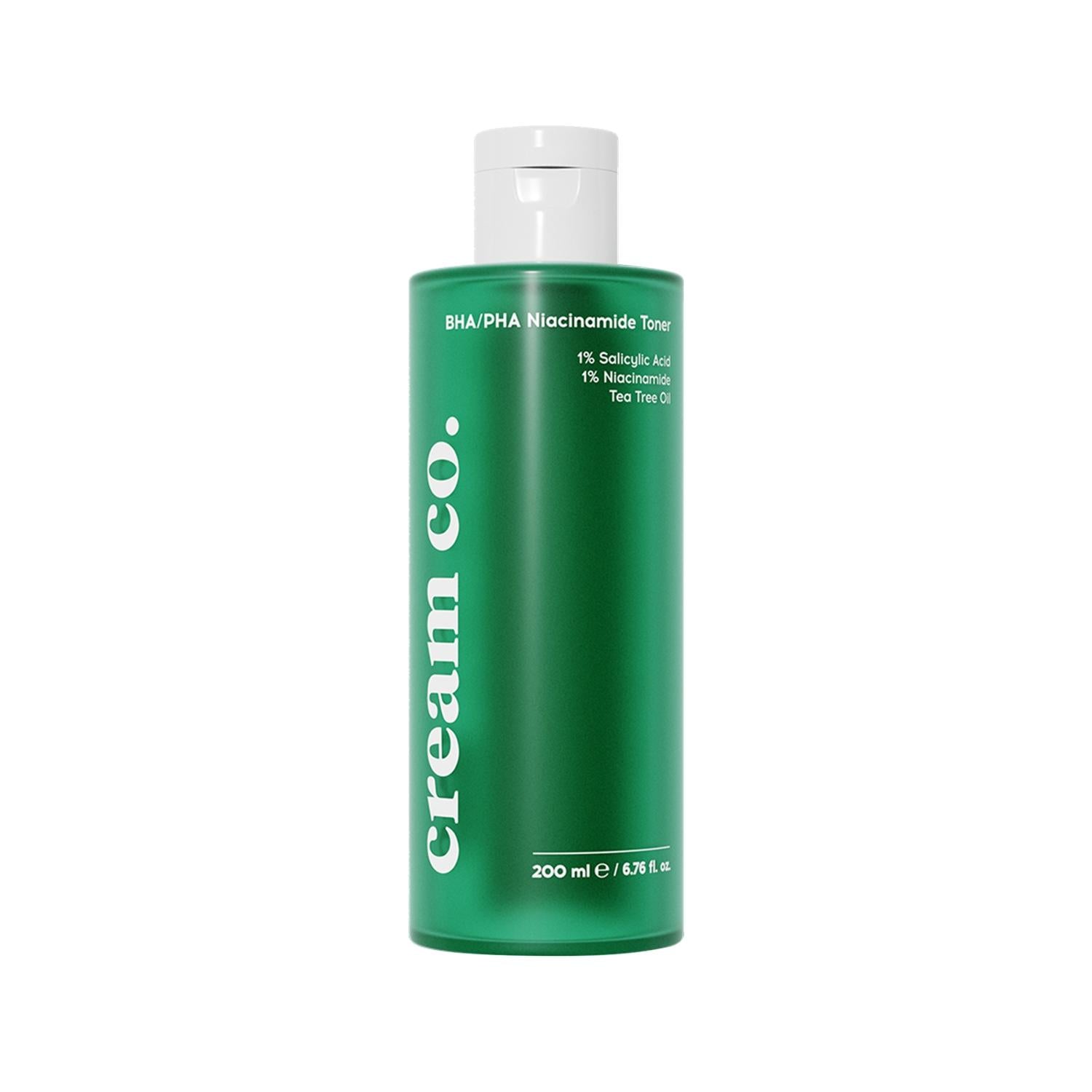 Cream Co. BHA PHA Niacinamide Toner - Anti-Acne, Gentle Exfoliation, Skin Brightening Toner for Acne-Prone Skin, 6.76 fl oz Cream Co. BHA PHA Niacinamide Toner - Anti-Acne & Brightening BHA toner, PHA toner, Niacinamide toner, Acne treatment, Blackhead removal, Skincare toner, Anti-acne toner, Gentle exfoliation, Skin brightening toner, Acne-prone skin, Sensitive skin friendly, Skincare routine, Clear skin, Brightening skincare, Anti-acne skincare, Skincare essentials