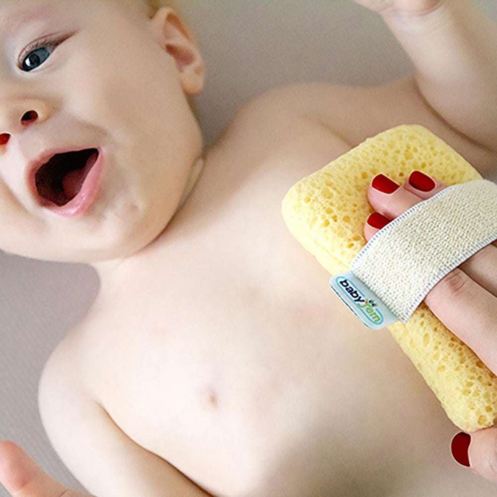 Babyjem Soft Baby Bathing Sponge Glove with Elastic Strap - Gentle Infant Skin Care & Easy Bathing Experience - view 2