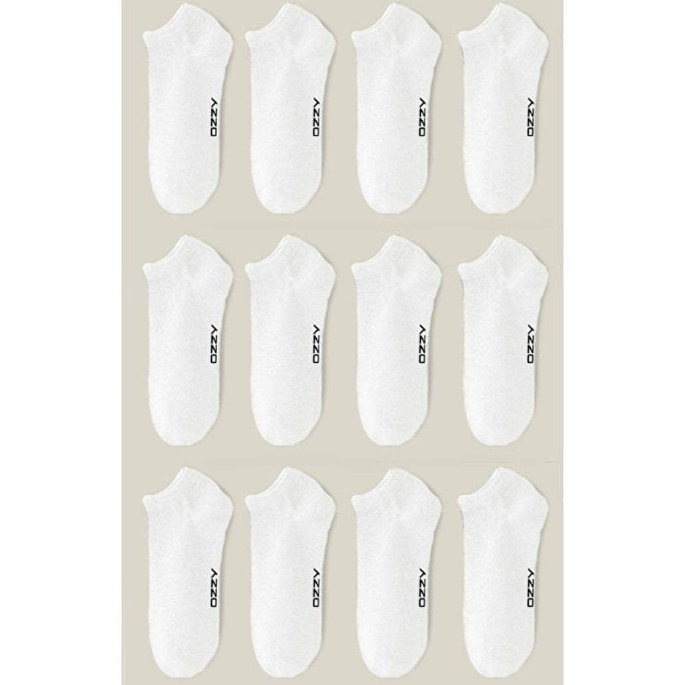 Ozzy Socks Women's Seamless White Ankle Socks 12-Pack