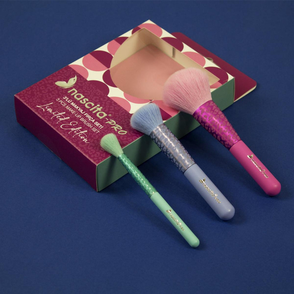 Nascita Professional 3-Piece Makeup Brush Set - Soft Natural-Synthetic Bristles for Flawless Application - view 2