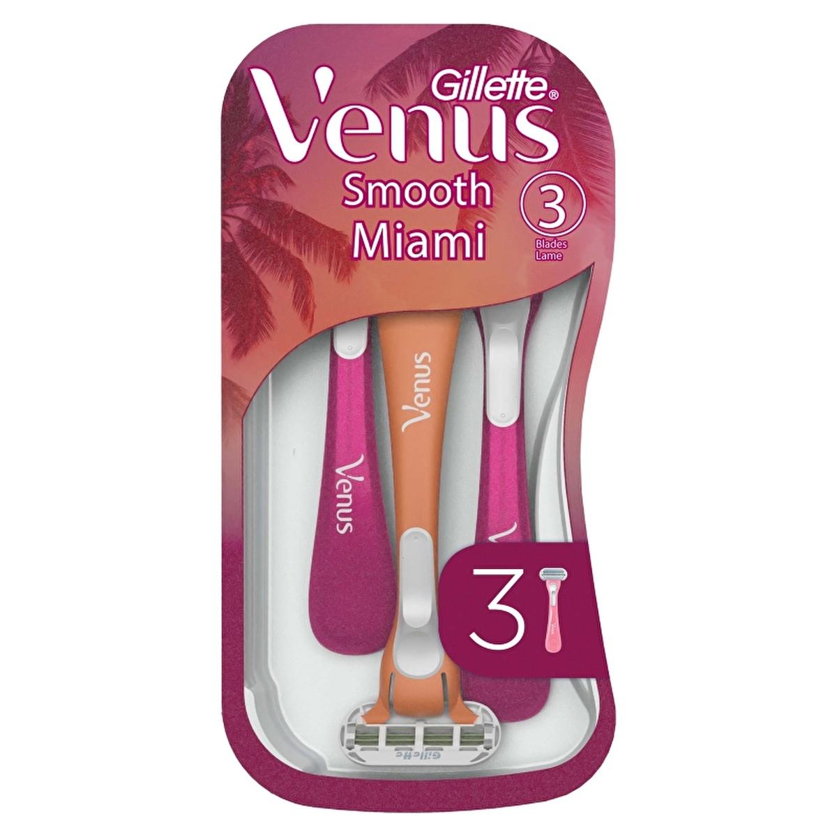 Gillette Venus Smooth Miami Disposable Razors for Women - 3-Blade Close Shave, Ergonomic Handle, and Smooth Skin Gillette Venus Smooth Miami Razor- Smooth Shave for Women disposable razors for women, womens disposable razor, venus razor, smooth shave, gillette venus, kadın tıraş bıçağı, kullan at tıraş bıçağı, female razor, miami razor, women's razor, razor for sensitive skin, shaving, hair removal, personal care, beauty, women's grooming, disposable razor, travel razor, bikini line, smooth legs, no razor b