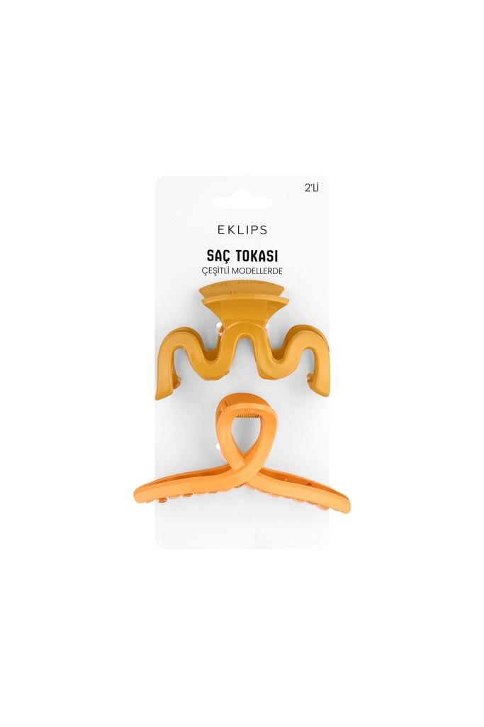 Eklips Yellow Claw Hair Clip Set for Secure Styling 2-Piece