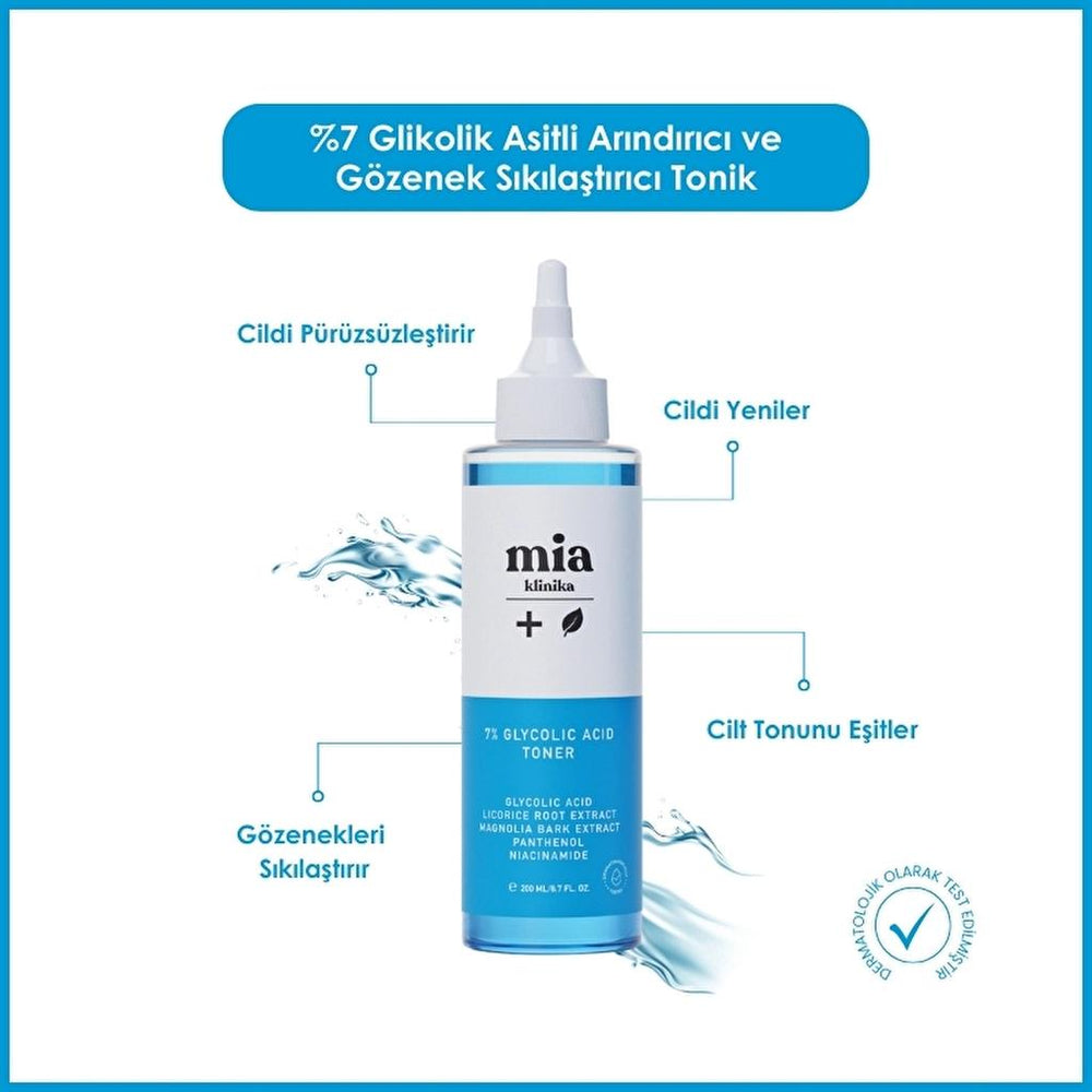 Mia Klinika 7% Glycolic Acid Pore Tightening Toner 200 ml
