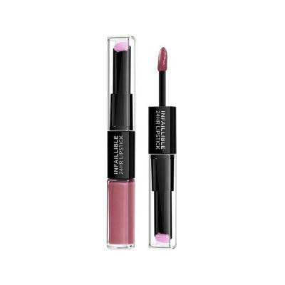 L'Oreal Paris Infaillible 24H Lipstick: Toujours Teaberry -  Long-Lasting Color & Hydration, All-Day Vibrant Moisturizing Lip Color L'Oreal Paris 24H Lipstick: Long-Lasting, Hydrating Color long-lasting lipstick, 24 hour lipstick, hydrating lipstick, Loreal lipstick, Teaberry lipstick, two-step lipstick, moisturizing lip color, durable lipstick, lipstick with balm, L'Oreal Paris lipstick, lipstick, lip color, makeup, beauty, women's cosmetics, vibrant color, long-wear, kiss-proof, smudge-proof, all-day colo