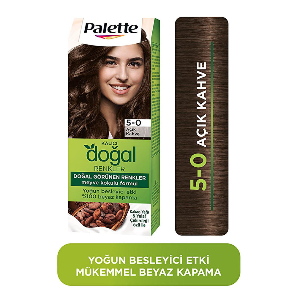 Palette Natural Permanent Hair Dye 5-0 Light Brown - Enriched with Natural Ingredients for Long-Lasting Color - view 7