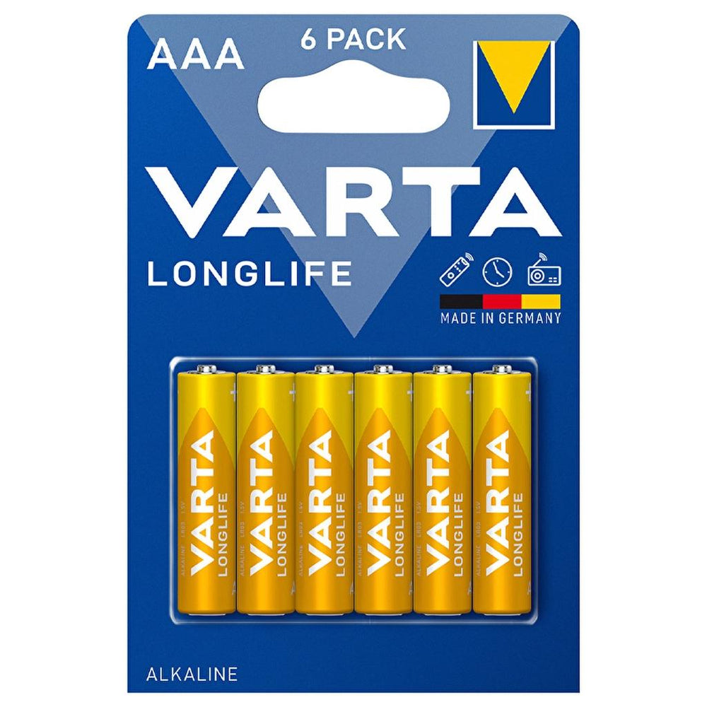 Varta Longlife AAA Alkaline Batteries 6 Pack