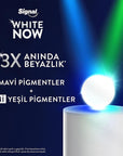 Signal White Now Whitening Toothpaste - Instant 3x Whitening, Stain Removal - 2.54 fl oz Signal White Now Whitening Toothpaste - Instant 3x Whitening whitening toothpaste, Signal White Now, instant whitening toothpaste, stain removal toothpaste, oral care, teeth whitening, toothpaste with White-Correct Technology, toothpaste with White-Infinity Technology, coffee stain removal, tea stain removal, smoke stain removal, brighter smile, long-lasting whitening