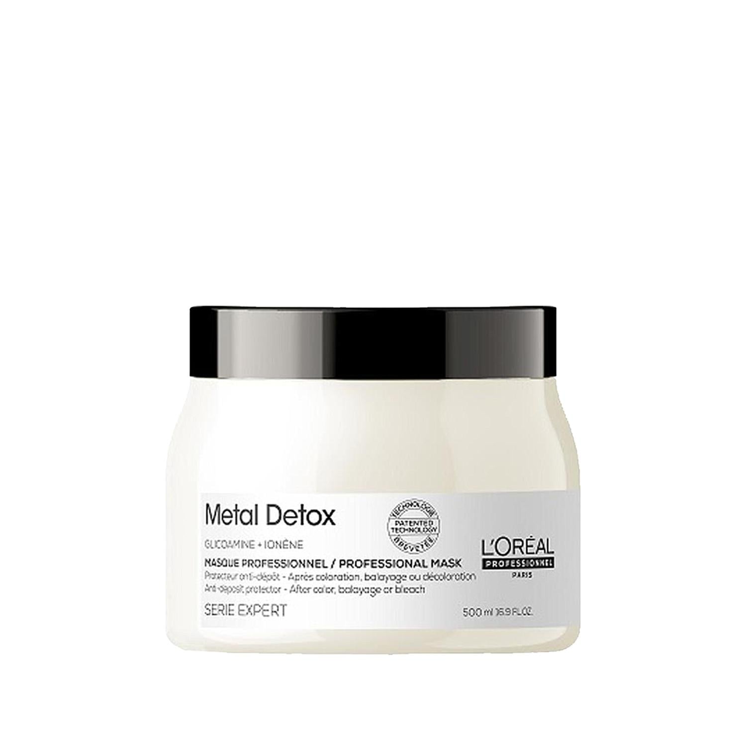 L'Oreal Professionnel Paris Serie Expert Metal Detox Hair Mask for Chemically Treated Hair, 500ml - Salon Quality, Detoxifies & Repairs L'Oreal Paris Metal Detox Hair Mask - Detoxify & Repair Hair mask for chemically treated hair, L'Oreal Professionnel Paris hair care, Metal Detox hair treatment, Salon quality hair mask, Large volume hair care product, Hair care for processed hair, Professional hair mask, Detoxifying hair treatment, Hair repair mask, Chemically treated hair care