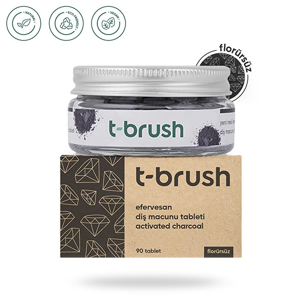 T-Brush Natural Activated Charcoal Toothpaste Tablets - Vegan, Chemical-Free Oral Care - view 4