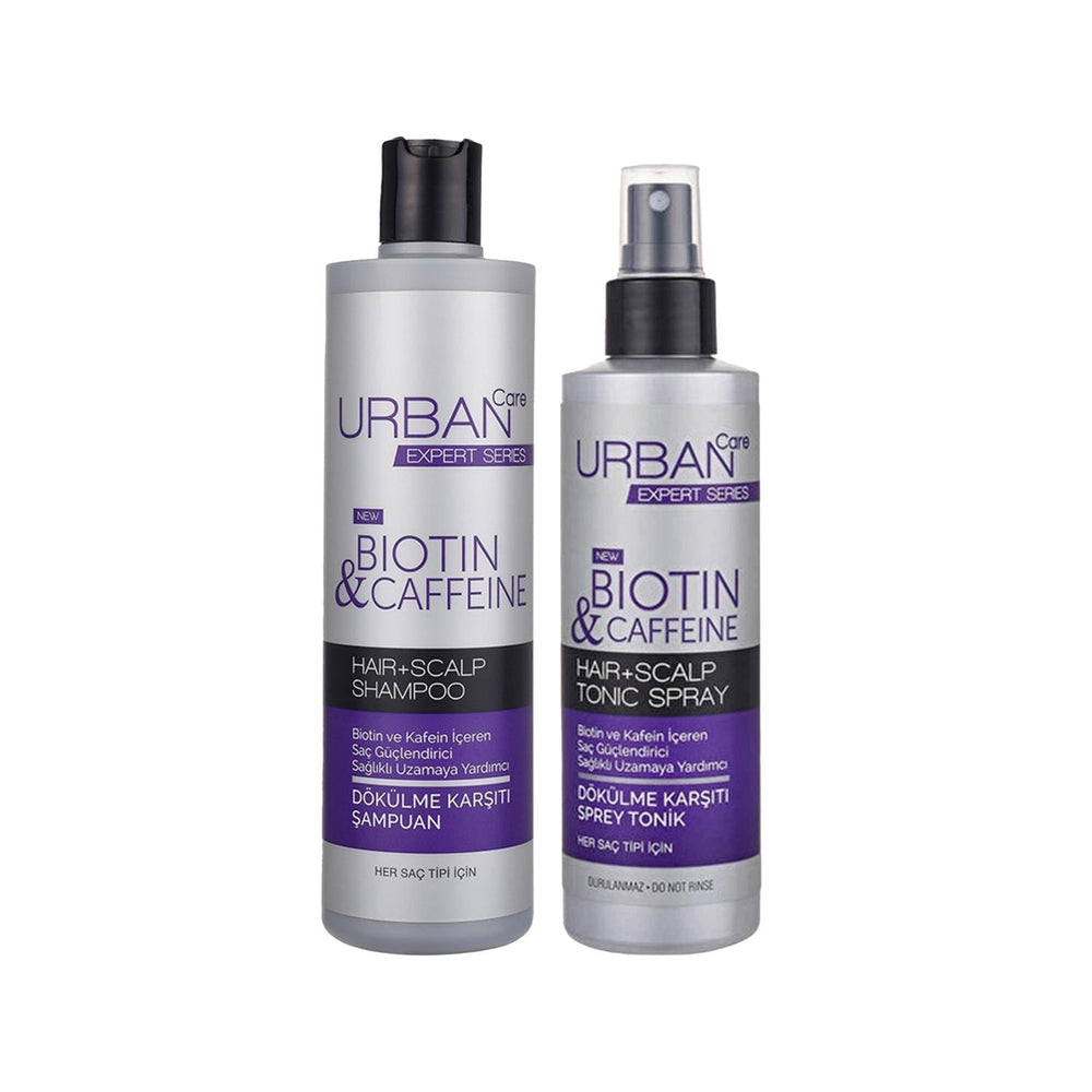 URBAN Care Expert Biotin and Caffeine Shampoo & Tonic Set - Nourishing Hair Care for Strength & Vitality URBAN Biotin Shampoo & Tonic Set for Hair Growth Biotin shampoo, Caffeine hair tonic, Hair care set, URBAN Care Expert, Hair nourishment products, Hair strengthening, Hair growth promotion, Comprehensive hair care, Nourishing shampoo, Stimulating hair tonic