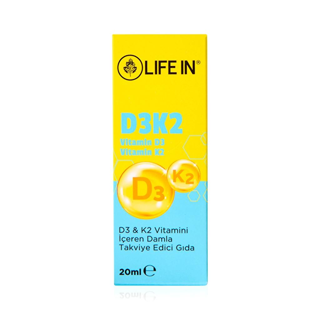 Life In Vitamin D3 &amp; K2 Liquid Supplement Drops 20 ml