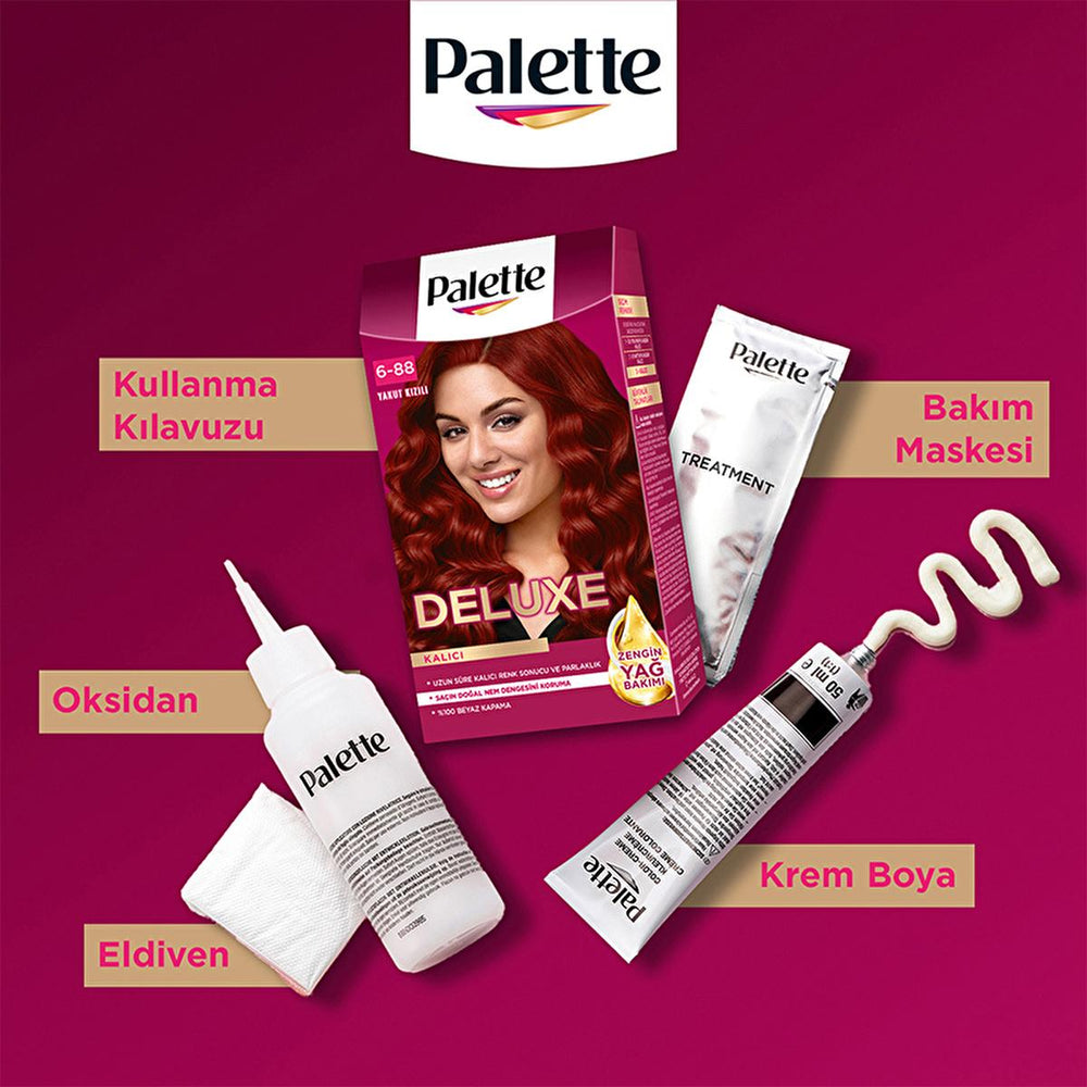Palette Deluxe Yakut Kızılı Hair Dye - Long-Lasting Rich Ruby Red Hair Color - view 9