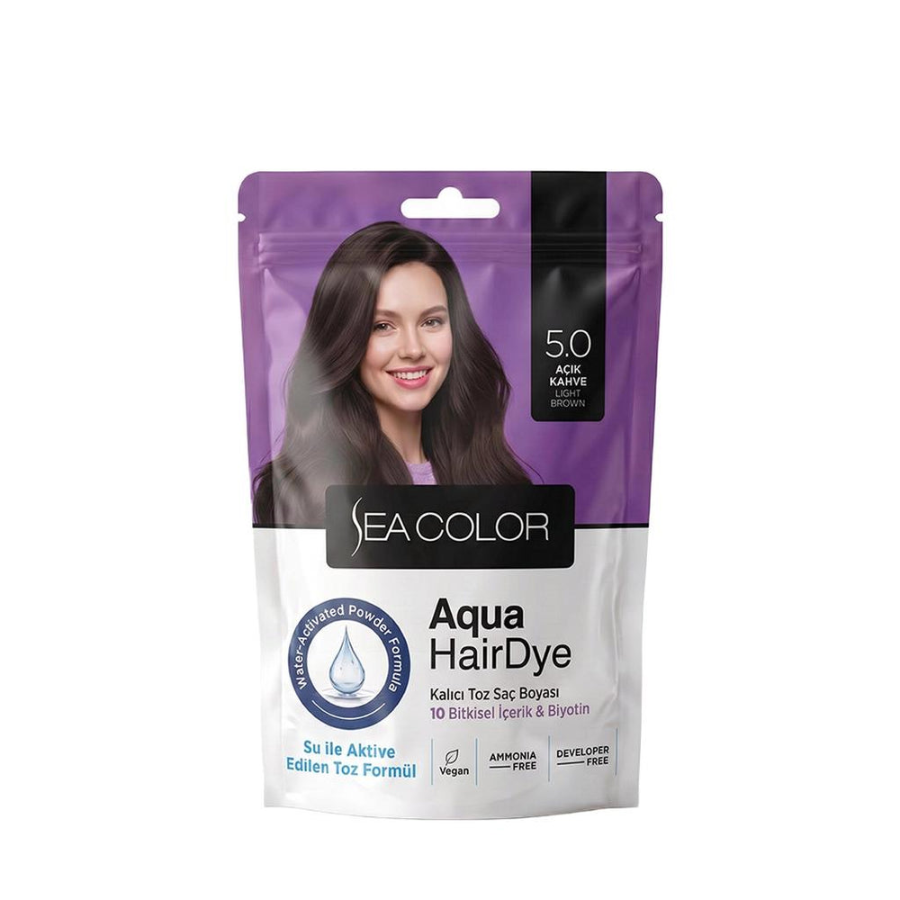 Sea Color Aqua Hair Dye Permanent Powder Hair Color 5.0 Light Brown