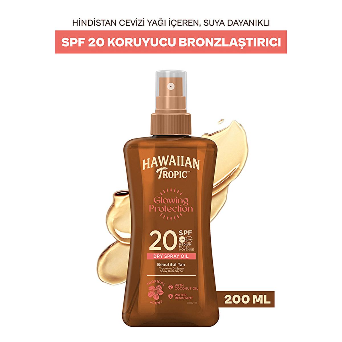 Hawaiian Tropic Glowing Protection SPF20 Sunscreen Oil: Tan & Moisturize with UVA/UVB Protection Hawaiian Tropic SPF20 Sunscreen Oil: Tan & Protect sunscreen oil, SPF20 sunscreen, Hawaiian Tropic sunscreen, vegan sunscreen, bronzing sunscreen oil, water resistant sunscreen, sun protection oil, UVA UVB protection sunscreen, sun protection, tanning oil, tanning, coconut oil, aloe vera, tropical flower extracts, moisturizing sunscreen, non-greasy sunscreen, water resistant, vegan, recycled packaging, eco-frien