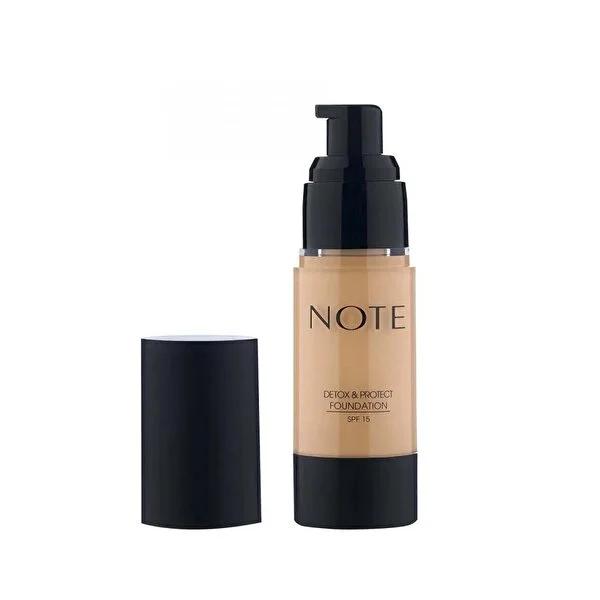 Note Detox & Protect Foundation Makeup - 03 Medium Beige, Antioxidant & Skin Protecting, Natural Satin Finish, Medium Coverage Note Foundation: Detox & Protect, Medium Beige, Satin Finish foundation makeup, satin finish foundation, medium coverage foundation, antioxidant foundation, detox foundation, protect foundation, medium beige foundation, natural finish foundation, anti-aging foundation, skin protecting foundation, foundation, makeup, satin finish, medium coverage, antioxidant, detox, protect, medium 