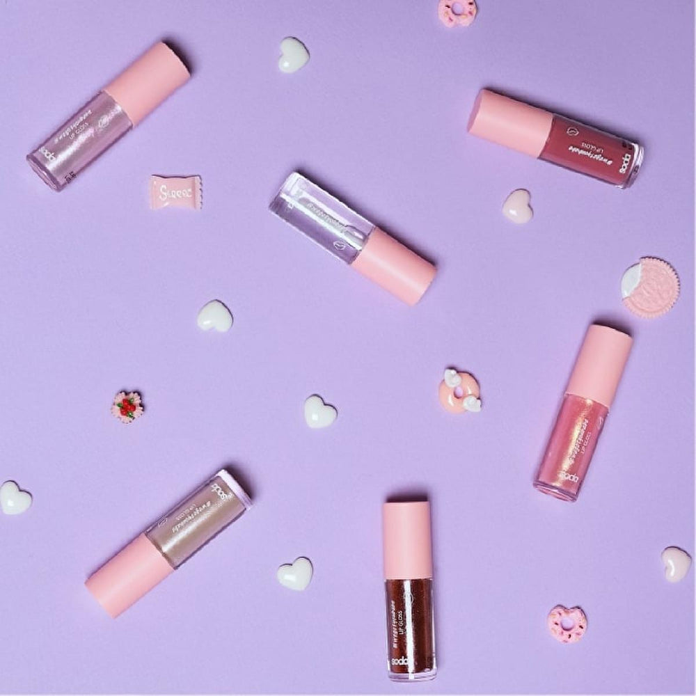 Soda 101 Golden Crown Glitter Lip Gloss - Long Lasting, Non-Sticky Shine - Lip Gloss