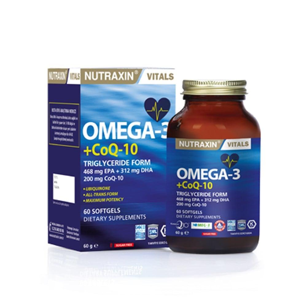 Nutraxin Omega-3 + CoQ-10 Dietary Supplement for Heart Health Support - 60 Softgel Capsules - image 4