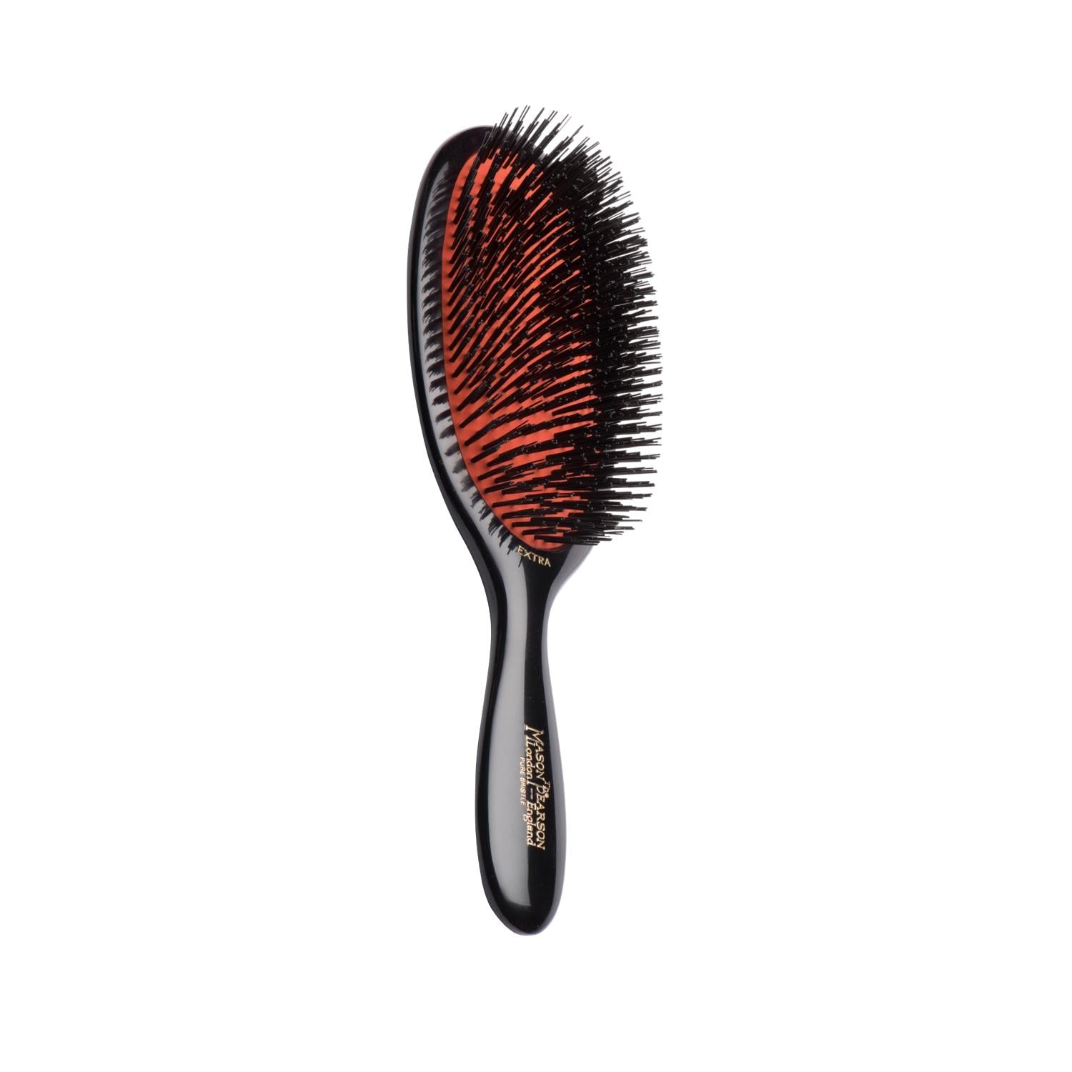 Mason Pearson Large Extra Boar Bristle Hair Brush for Gentle Detangling - Dark Mason Pearson Large Boar Bristle Hair Brush - Dark Mason Pearson hair brush, boar bristle hair brush, large hair brush for detangling, dark hair brush, high-quality hair care tools, hair care, detangling, natural hair care, hair brush, Mason Pearson, gentle hair care