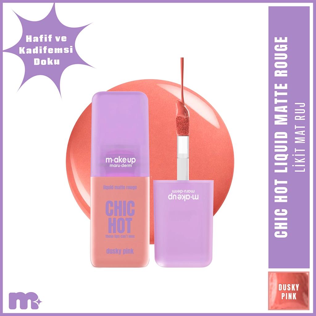 Maruderm Make Up Chic Hot Liquid Matte Lipstick Dusky Pink