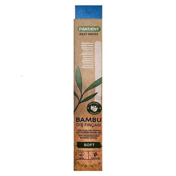 Pakdent Easy White Bamboo Toothbrush for Gentle Cleaning