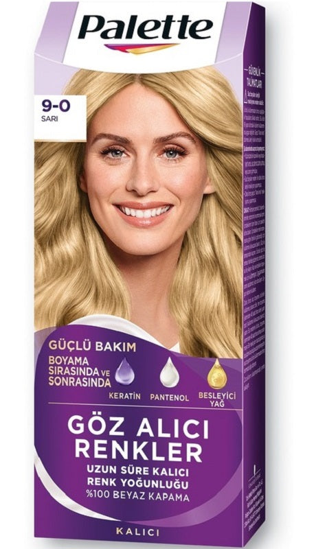 Palette Permanent Hair Color 9-0 Blonde for Vibrant Shine