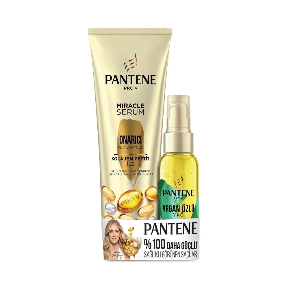 Pantene Argan Oil Elixir &amp; Repair Serum Hair Care Set 200ml + 100ml