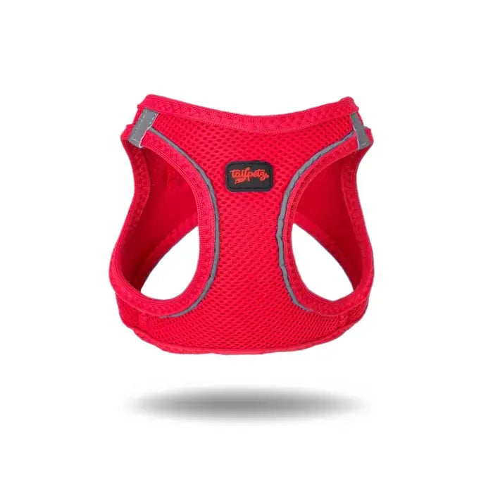 TailPetz Air-Mesh Dog Harness Breathable Comfort P.Red