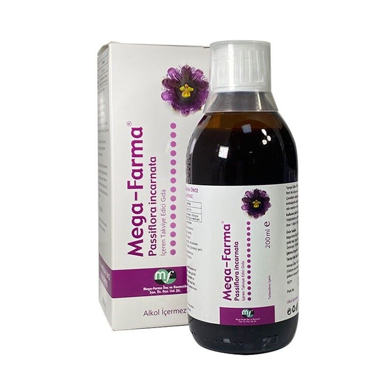 Mega Farma Passiflora Syrup Herbal Extract Supplement 200ml