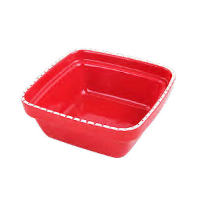 Pawise Square Ceramic Dog Bowl Durable Red 900 ml