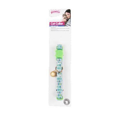 Pawise Adjustable Green Cat Collar with Safety Bell