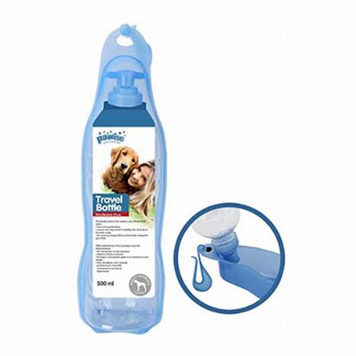 Pawise Portable Dog Travel Water Bottle with Hanging Hook 500ml