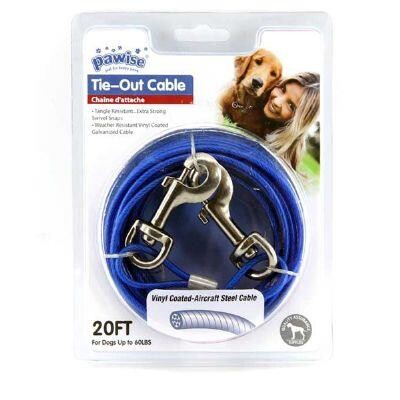 Pawise Outdoor Dog Tie-Out Cable Weather-Resistant Steel 20ft