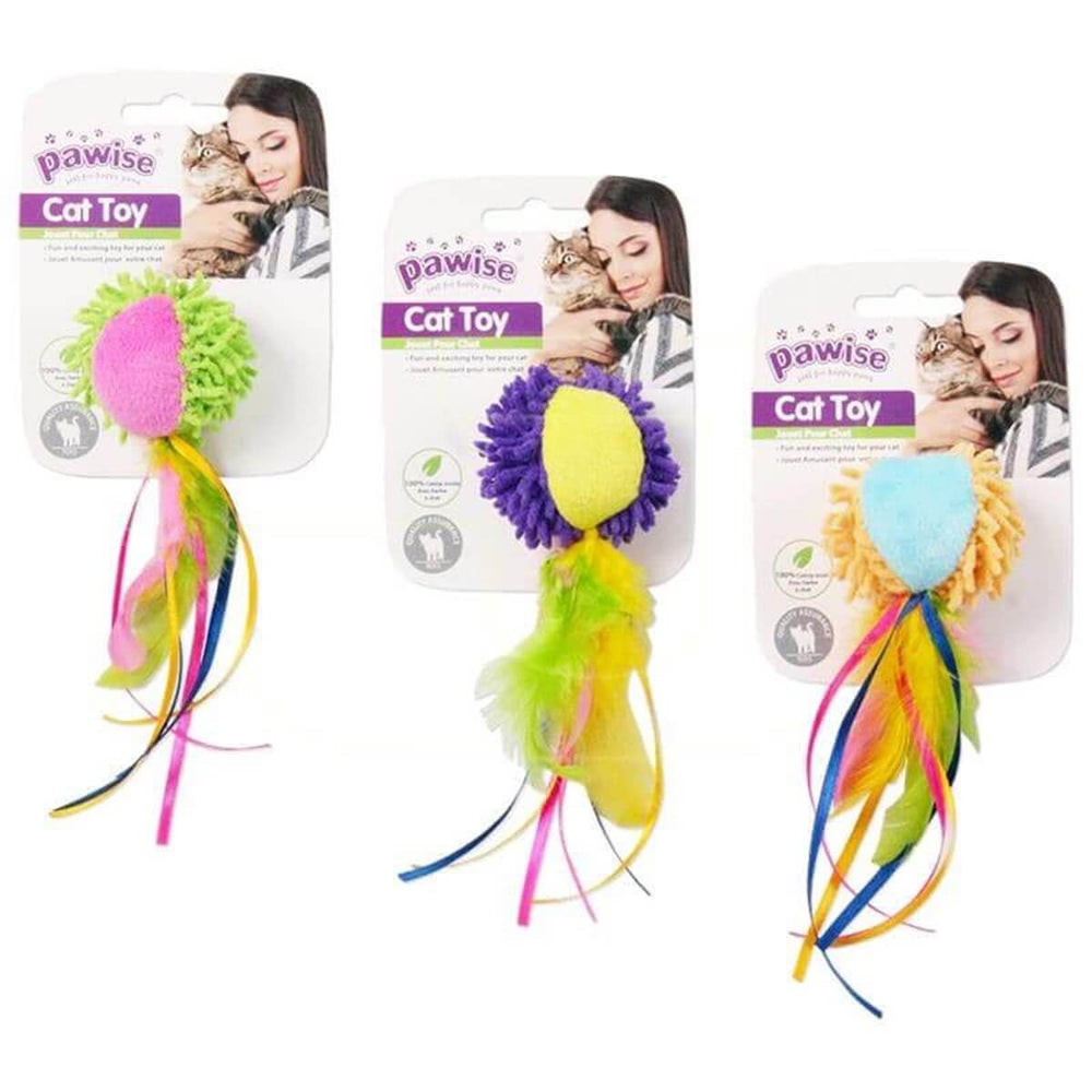 Pawise Plush Tail Ball Cat Toy for Active Play 5cm