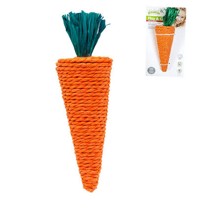 Pawise Corn Husk Carrot Rodent Chew Toy Natural Activity 20cm
