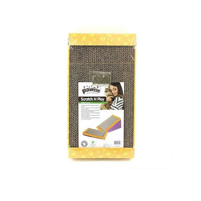Pawise Scratch N Play Cardboard Cat Scratcher with Catnip 46x22.5cm