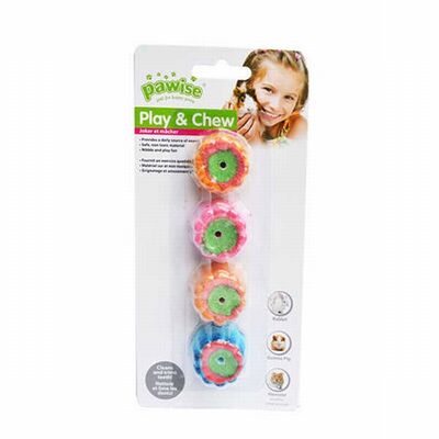 Pawise Edible Flower Chew Toys for Hamsters and Rabbits 4-Pack