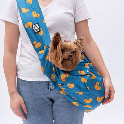 Pawstar Duck Print Crossbody Small Breed Dog Carrier 50x15x20 cm