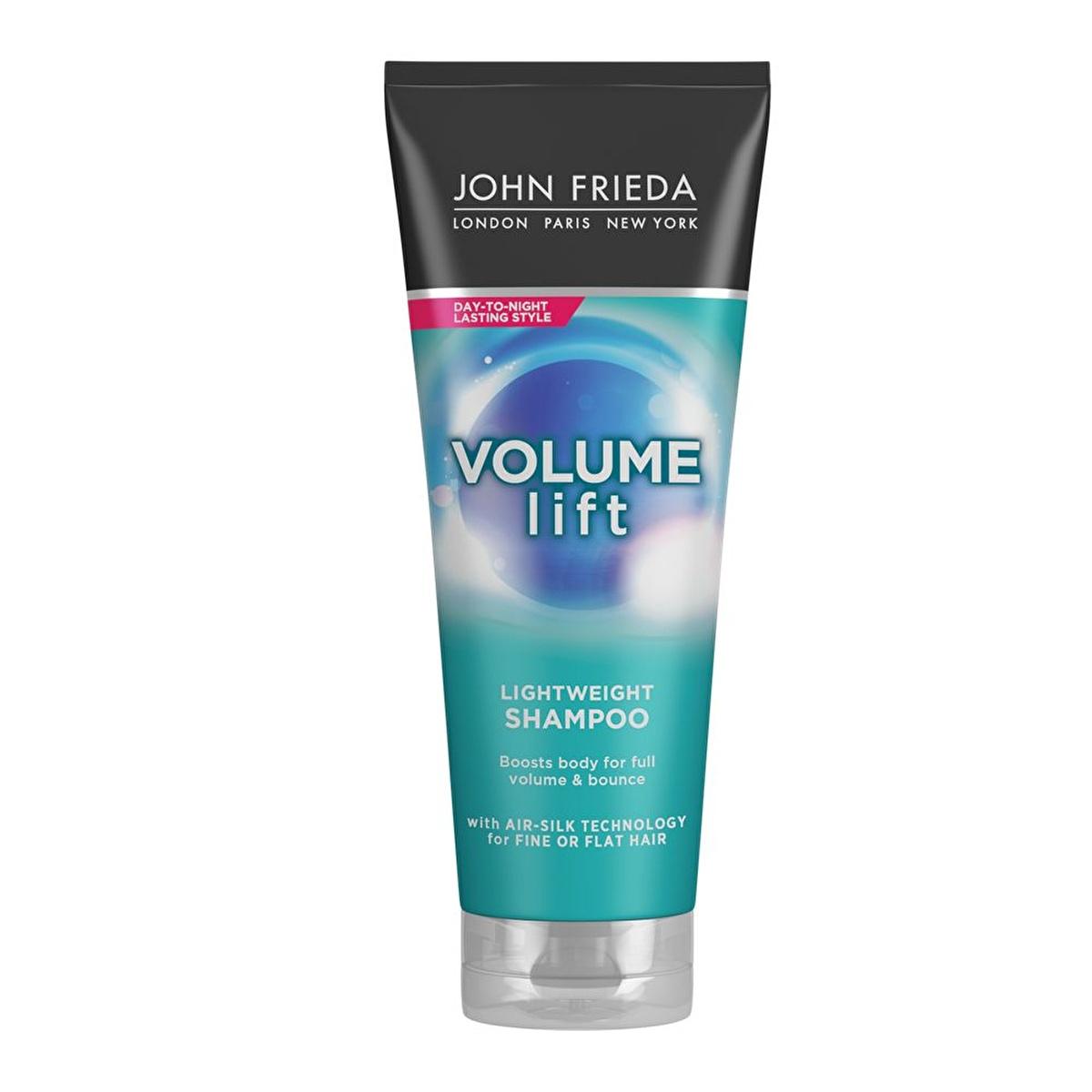 John Frieda Volume Lift Shampoo for Fine Hair - Vegan, Color-Safe, 8.45 fl oz John Frieda Volume Lift Shampoo - Vegan, Color-Safe volume enhancing shampoo, vegan shampoo, cruelty-free hair care, shampoo for fine hair, color-safe shampoo, fine hair, limp hair, voluminous hair, Air-Silk Technology, vegan hair care, cruelty-free beauty, hair volume, hair care, John Frieda, hair shampoo, volume lift