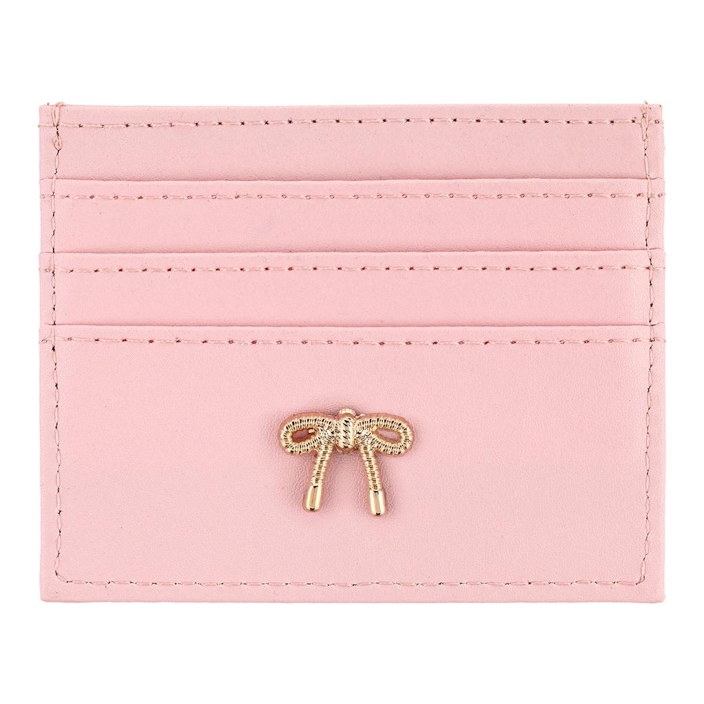 Eklips Powder Pink Bow Card Holder with Slim Design