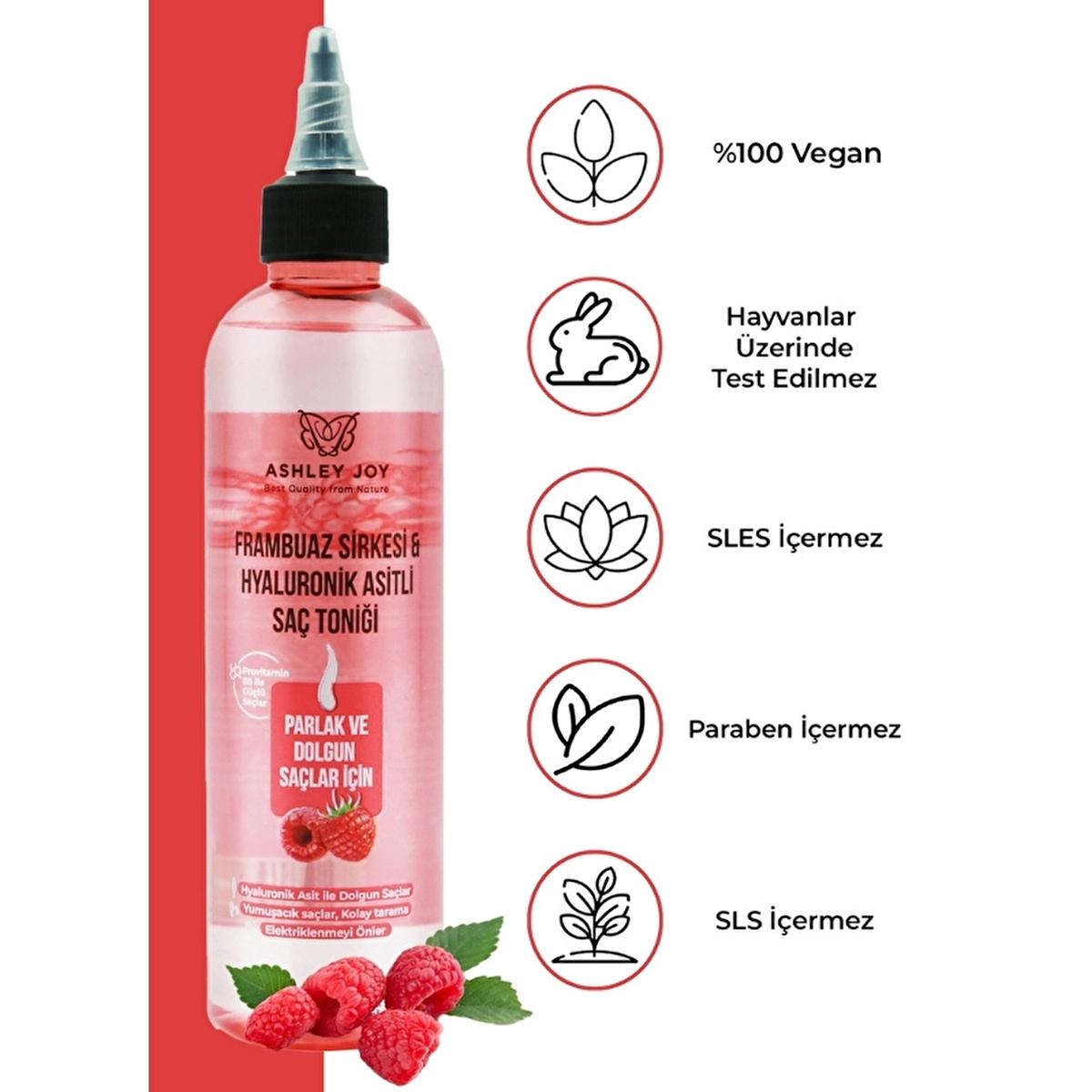 Ashley Joy Raspberry Hair Vinegar & Hyaluronic Acid Hair Tonic: Shine, Detangle & Hydrate - Natural Anti-Frizz, Moisturizing Hair Treatment (8.45 fl oz) Ashley Joy Raspberry Hair Vinegar: Shine & Hydration hair vinegar, hair tonic, hyaluronic acid hair, raspberry hair product, hair shine product, anti frizz hair tonic, detangling hair treatment, moisturizing hair tonic, Ashley Joy hair product, hair care, dry hair, frizzy hair, shine, detangle, moisturize, raspberry, hyaluronic acid, hair treatment, hair he