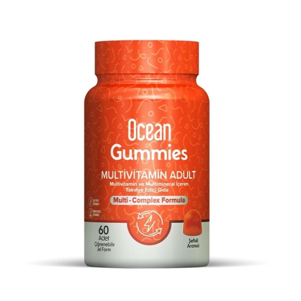 Ocean Gummies Adult Multivitamin - 60 Chewable Gummies - Peach Flavor, Vitamin C, B Complex &amp; Zinc for Immune Support &amp; Overall Health Ocean Gummies: Chewable Multivitamin for Adults - Peach Flavor multivitamin gummies, adult multivitamins, chewable multivitamins, vitamin C gummies, vitamin B complex gummies, zinc gummies, peach flavored multivitamins, daily multivitamin supplement, vitamins for adults, gummy vitamins, multivitamin, vitamins, supplements, chewable vitamins, peach flavor, immune support, ene
