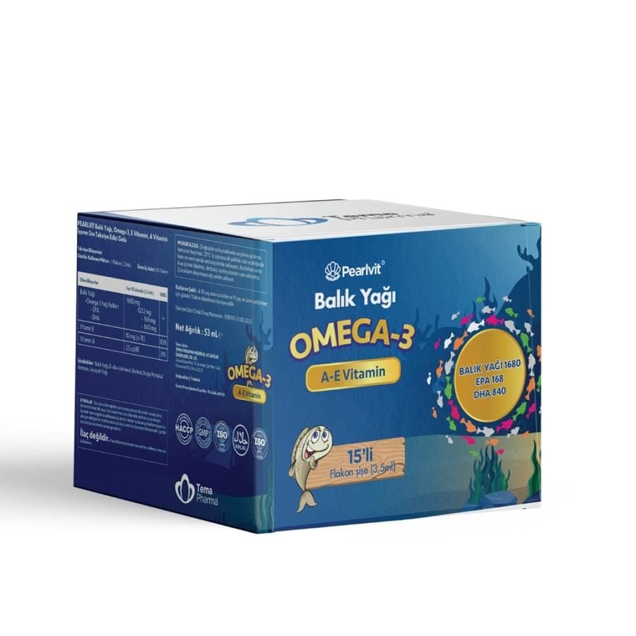 Pearlvit Omega-3 Fish Oil High DHA Dietary Supplement 15 Vials