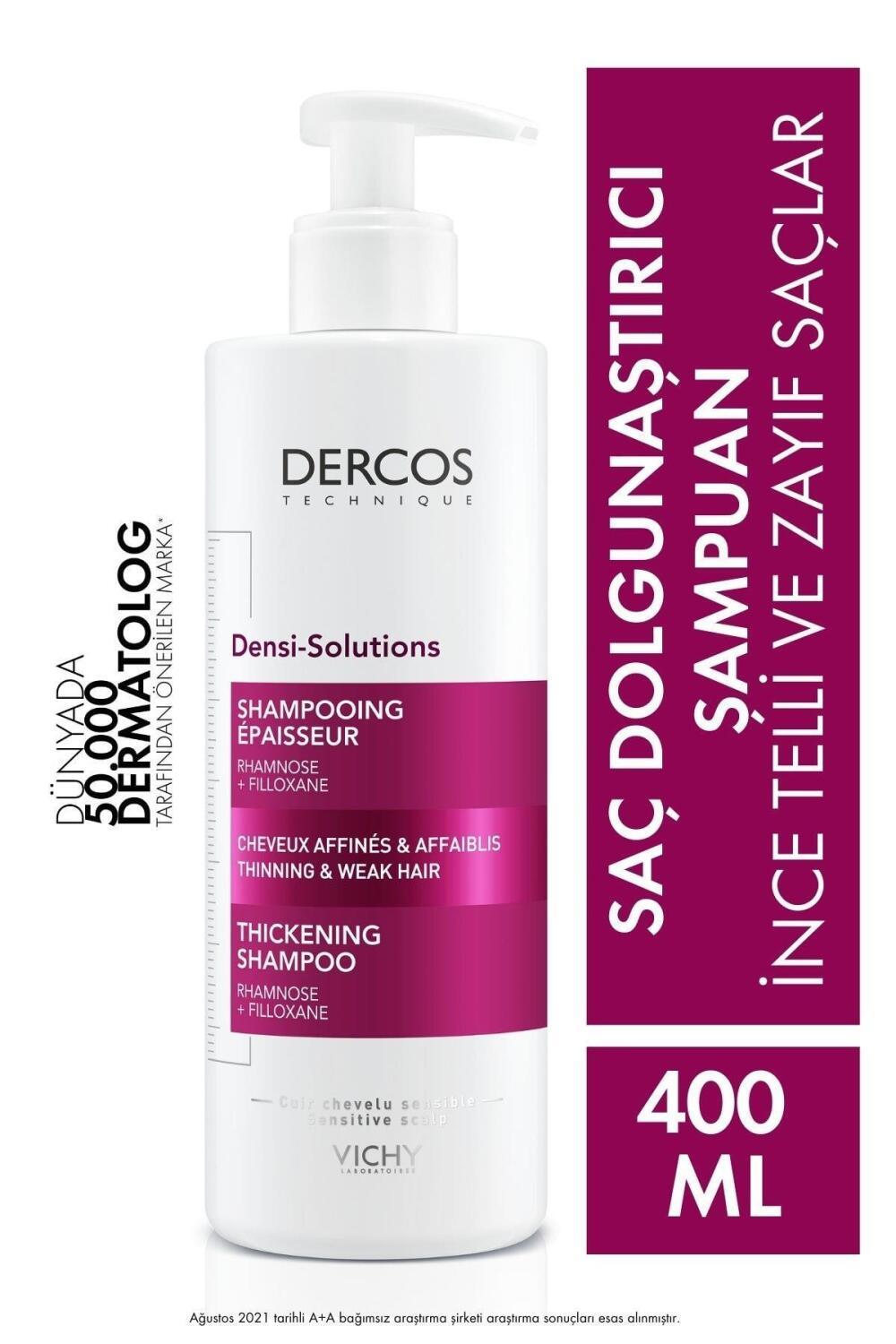 Vichy Densi Solutions Thickening Shampoo 400Ml - Hair Thickening & Volumizing for Fine or Limp Hair Vichy Densi Solutions Thickening Shampoo 400ml Vichy Densi Solutions, Thickening Shampoo, Hair Thickening, Hair Care, Volumizing Shampoo, Hair Volume, Fine Hair, Limp Hair, Dull Hair, Lifeless Hair, Filloxane, Rhamnose, Menthol, Peppermint Oil, Hair Growth, Hair Health
