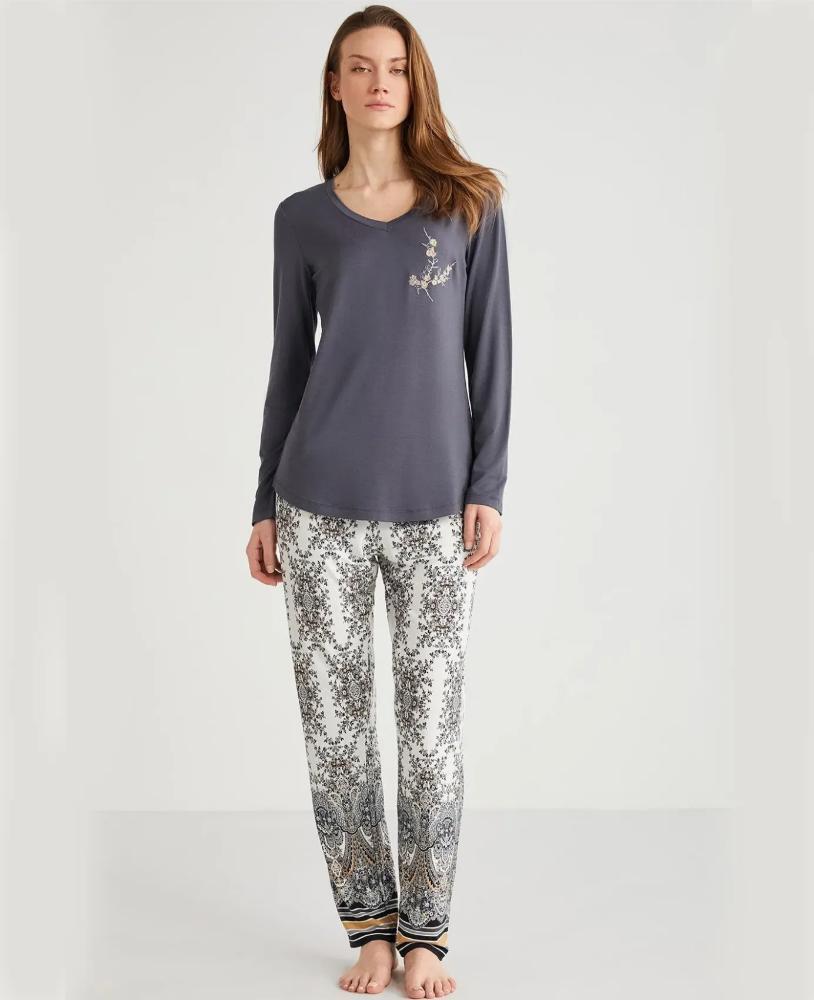 Penye Mood 9716 Women's Pajama Set in Anthracite