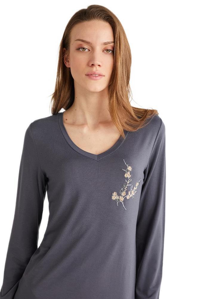 Penye Mood 9716 Women's Pajama Set in Anthracite